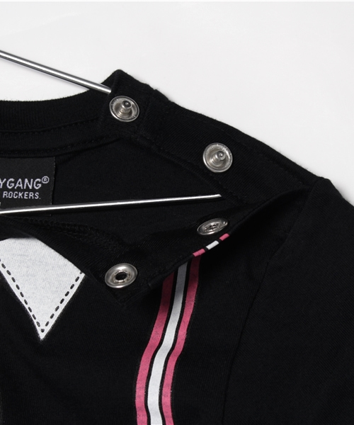 CHUBBYGANG(チャビーギャング)の「サプールトロンプルイユ5分袖Tシャツ(Tシャツ/カットソー・キッズ・クリーム/ブラック/ホワイト・130/110/80/120/100/90)」の6枚目の写真