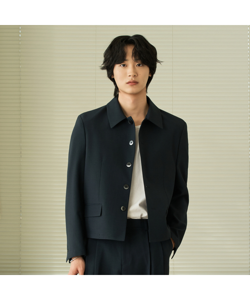 HYOJI（ヒョージ）の「SS ウォッシャブルマカラクロップブレザー (S01-5カラー)（テーラードジャケット・メンズ・ブラック/ベージュ/ネイビー/グレイッシュベージュ/チャコール・M/L/XL）」の5枚目の写真