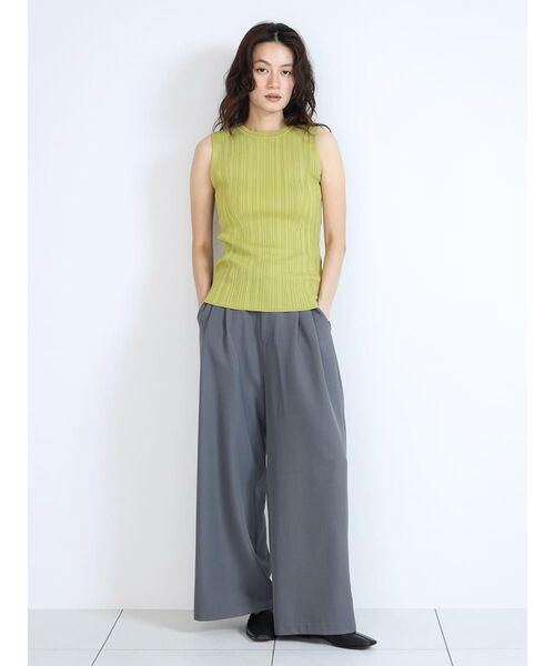 FIKA.(フィーカ)の「Rib sleeveless knit tank(ニット/セーター・レディース・イエロー系その他4/ベージュ/ダークブラウン/アイボリー・MEDIUM)」の17枚目の写真