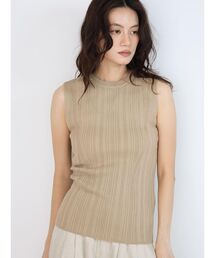 Rib sleeveless knit tank