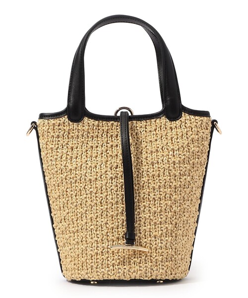 美品 TOMORROWLAND BELT BUCKET かごバッグ ハンドバッグ Atelier TOMORROWLAND LOTUS HONEY ハンドバッグ（かごバッグ