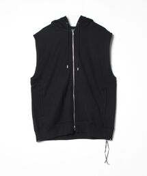 HAND BEADED SLEEVELESS HOODIE