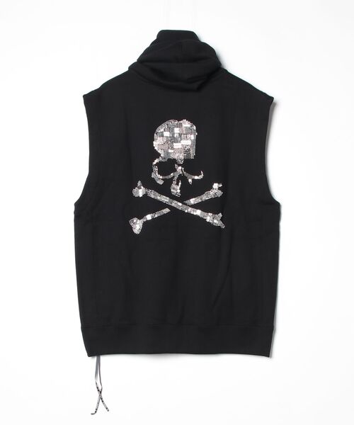 mastermind JAPAN(マスターマインド)の「HAND BEADED SLEEVELESS HOODIE(パーカー・メンズ・ブラック・XL)」の2枚目の写真