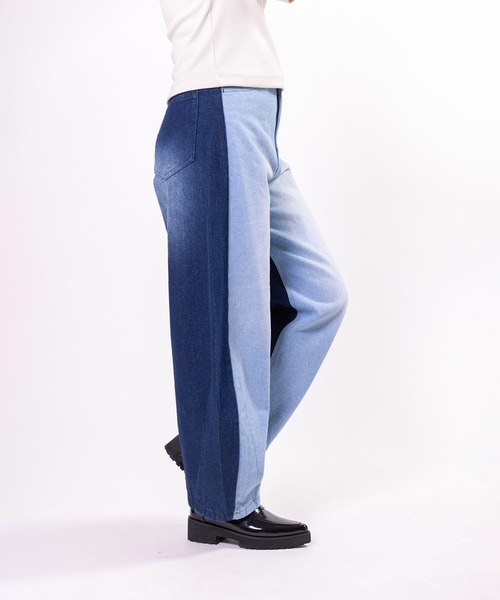 OSMOSIS(オズモーシス)の「バレルレッグデニムパンツ(デニムパンツ・レディース・ブラックミックス/ブルー/ブルー系その他/MIX・2/1)」の22枚目の写真