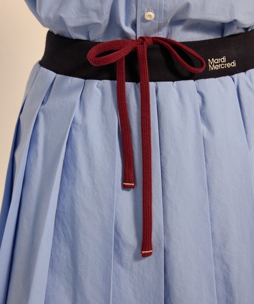 Mardi Mercredi（マルディメクルディ）の「COTTON PLEATED MIDI SKIRT / コットン プリーツ ミディ スカート（スカート・レディース・ライトイエロー/ブルー/ホワイト・FREE）」の21枚目の写真