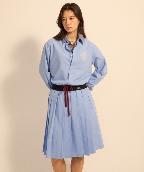 Mardi Mercredi（マルディメクルディ）の「COTTON PLEATED MIDI SKIRT / コットン プリーツ ミディ スカート（スカート・レディース・ライトイエロー/ブルー/ホワイト・FREE）」の17枚目の写真