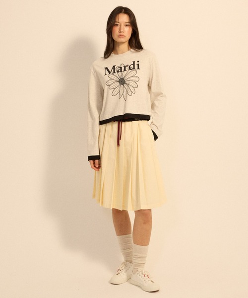 Mardi Mercredi（マルディメクルディ）の「COTTON PLEATED MIDI SKIRT / コットン プリーツ ミディ スカート（スカート・レディース・ライトイエロー/ブルー/ホワイト・FREE）」の15枚目の写真