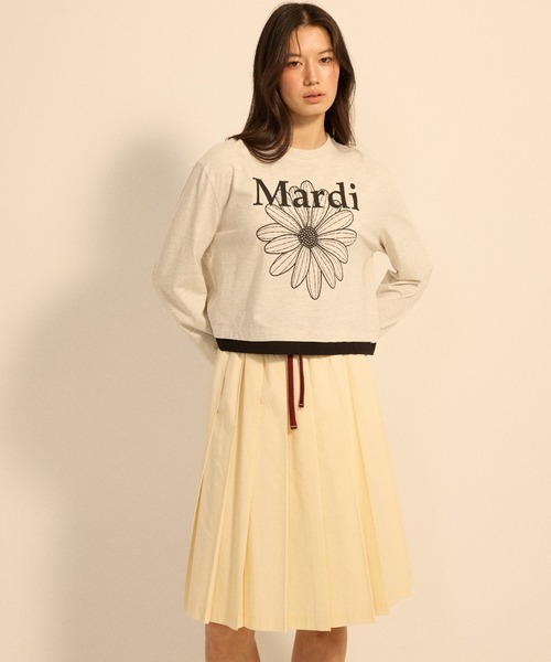 Mardi Mercredi（マルディメクルディ）の「COTTON PLEATED MIDI SKIRT / コットン プリーツ ミディ スカート（スカート・レディース・ライトイエロー/ブルー/ホワイト・FREE）」の13枚目の写真