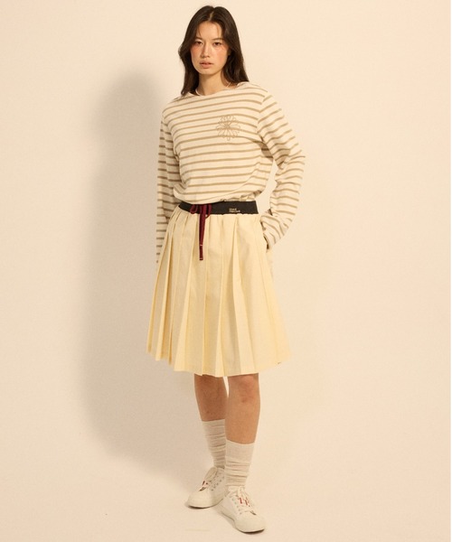 Mardi Mercredi（マルディメクルディ）の「COTTON PLEATED MIDI SKIRT / コットン プリーツ ミディ スカート（スカート・レディース・ライトイエロー/ブルー/ホワイト・FREE）」の16枚目の写真