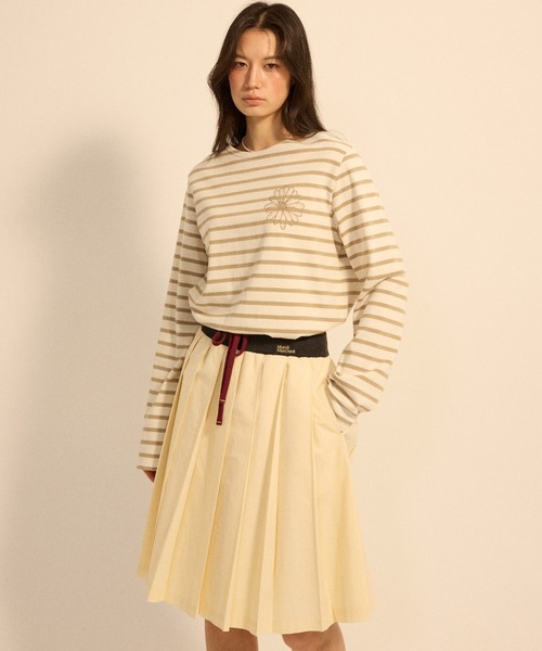 Mardi Mercredi（マルディメクルディ）の「COTTON PLEATED MIDI SKIRT / コットン プリーツ ミディ スカート（スカート・レディース・ライトイエロー/ブルー/ホワイト・FREE）」の14枚目の写真
