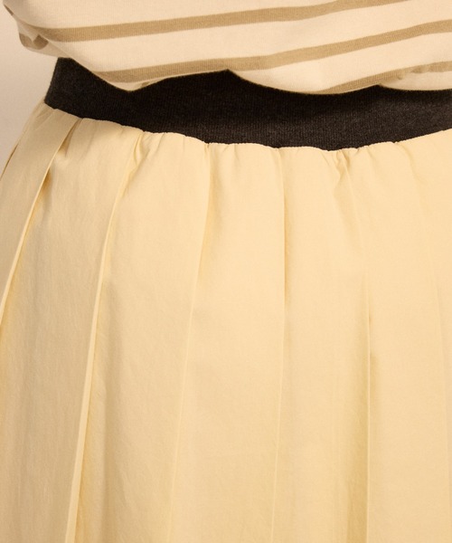 Mardi Mercredi（マルディメクルディ）の「COTTON PLEATED MIDI SKIRT / コットン プリーツ ミディ スカート（スカート・レディース・ライトイエロー/ブルー/ホワイト・FREE）」の12枚目の写真