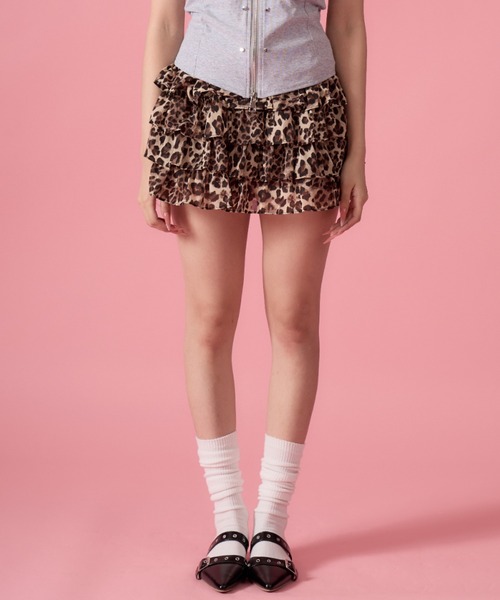 mindseeker girls(マインドシーカーガールズ)の「Tiered Leopard Mini Skirt / ティアードレオパードミニスカート(スカート・レディース・レオパード・FREE)」の7枚目の写真