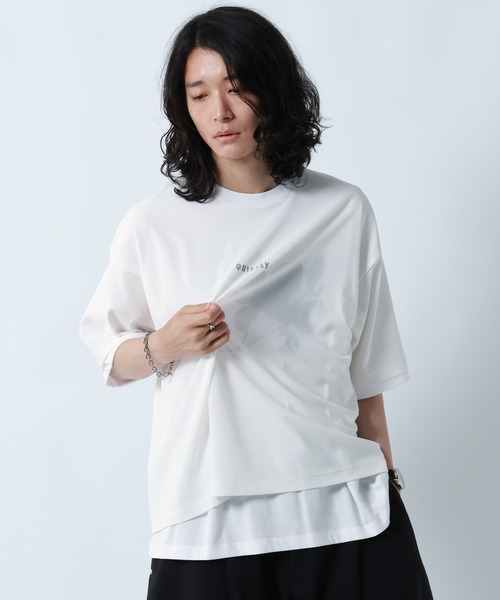RAGEBLUE(レイジブルー)の「LAYERED MESH T-SHIRTS/メッシュレイヤードTシャツ(Tシャツ/カットソー・メンズ・ホワイト/ブラック・LARGE/MEDIUM)」の6枚目の写真
