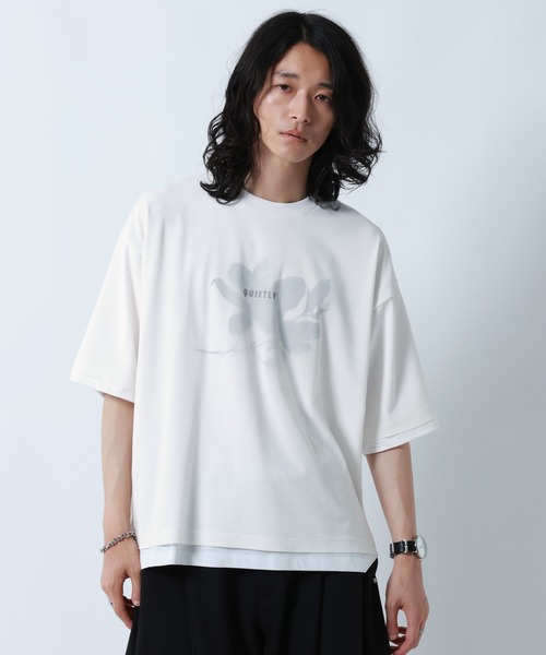 RAGEBLUE(レイジブルー)の「LAYERED MESH T-SHIRTS/メッシュレイヤードTシャツ(Tシャツ/カットソー・メンズ・ホワイト/ブラック・LARGE/MEDIUM)」の7枚目の写真