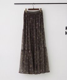 チュール花柄ロングスカート