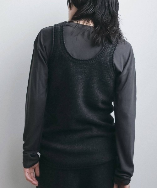 anuke(アンヌーク)の「anuke Knit Long Tanktop ニットロングタンクトップ/62620507(タンクトップ・レディース・チャコールグレー/グレイッシュベージュ・ONE SIZE)」の5枚目の写真
