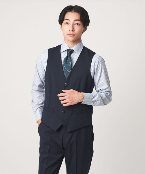 green label relaxing(グリーンレーベルリラクシング)の「A+ TWPU サージ スリム 5B セットアップベスト(スーツベスト・メンズ・ダークブラウン/ネイビー/ブラック/ダークグリーン/ロイヤルブルー・S/XL/L/M/XXL)」の5枚目の写真