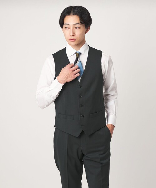 green label relaxing(グリーンレーベルリラクシング)の「A+ TWPU サージ スリム 5B セットアップベスト(スーツベスト・メンズ・ダークブラウン/ネイビー/ブラック/ダークグリーン/ロイヤルブルー・S/XL/L/M/XXL)」の3枚目の写真