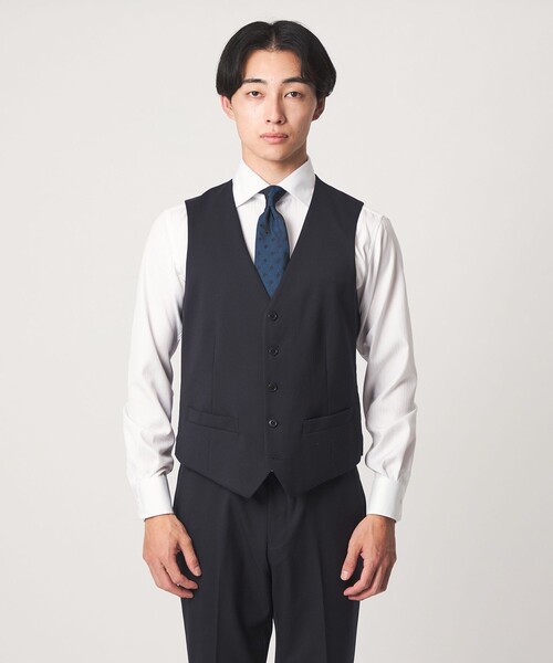 green label relaxing(グリーンレーベルリラクシング)の「A+ TWPU サージ スリム 5B セットアップベスト(スーツベスト・メンズ・ダークブラウン/ネイビー/ブラック/ダークグリーン/ロイヤルブルー・S/XL/L/M/XXL)」の16枚目の写真