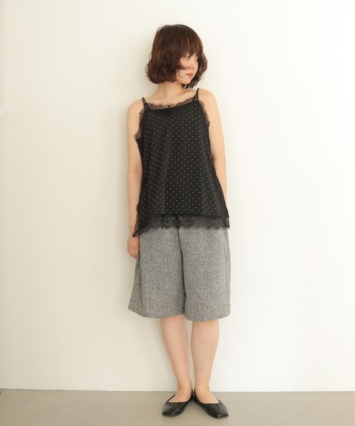 cheriella(シェリエラ)の「【cheriella】ドットプリントレースキャミソール DOT PRINT LACE CAMISOLE(キャミソール・レディース・ベージュ/ブラック・FREE)」の18枚目の写真