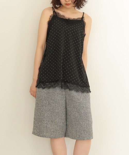 cheriella(シェリエラ)の「【cheriella】ドットプリントレースキャミソール DOT PRINT LACE CAMISOLE(キャミソール・レディース・ベージュ/ブラック・FREE)」の21枚目の写真
