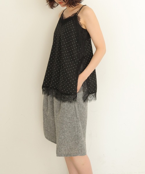 cheriella(シェリエラ)の「【cheriella】ドットプリントレースキャミソール DOT PRINT LACE CAMISOLE(キャミソール・レディース・ベージュ/ブラック・FREE)」の22枚目の写真