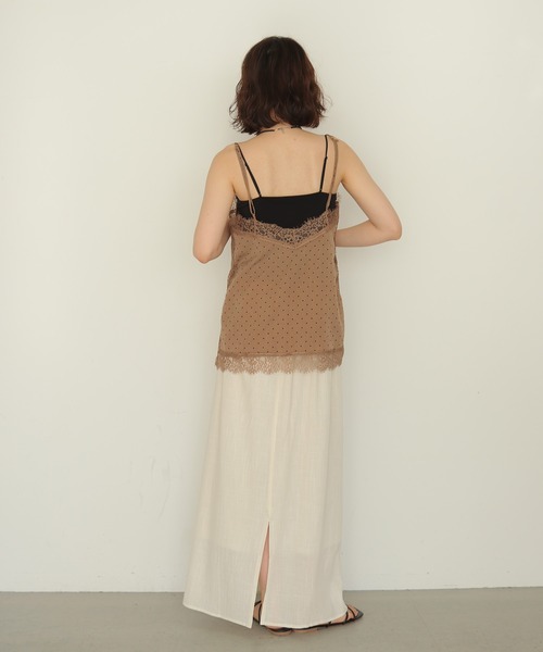 cheriella(シェリエラ)の「【cheriella】ドットプリントレースキャミソール DOT PRINT LACE CAMISOLE(キャミソール・レディース・ベージュ/ブラック・FREE)」の9枚目の写真
