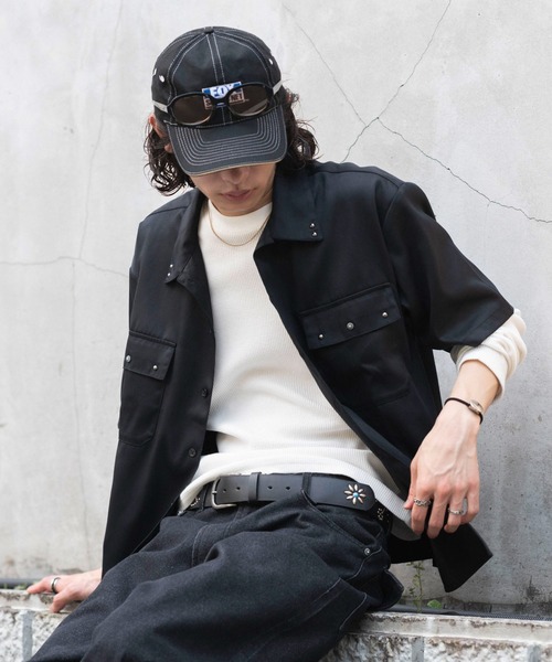 WEGO(ウィゴー)の「WEGO/【26年春夏新作】スタッズワークシャツ(シャツ/ブラウス・メンズ・ブラック/ベージュ・LARGE/MEDIUM)」の10枚目の写真
