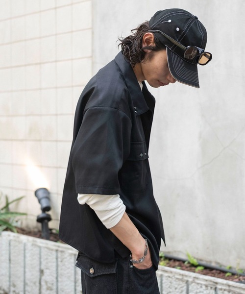 WEGO(ウィゴー)の「WEGO/【26年春夏新作】スタッズワークシャツ(シャツ/ブラウス・メンズ・ブラック/ベージュ・LARGE/MEDIUM)」の12枚目の写真