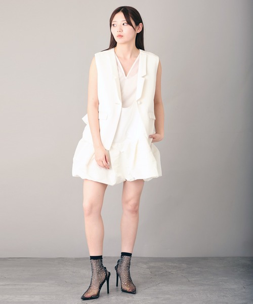 Ranerrh（ラネリ）の「レイヤードサテンチュニック【結婚式・二次会・パーティー】【入卒園・入卒式】【オケージョン・セレモニー】【ウエディング・ブラックウエディング】（チュニック・レディース・ブラック・38）」の13枚目の写真