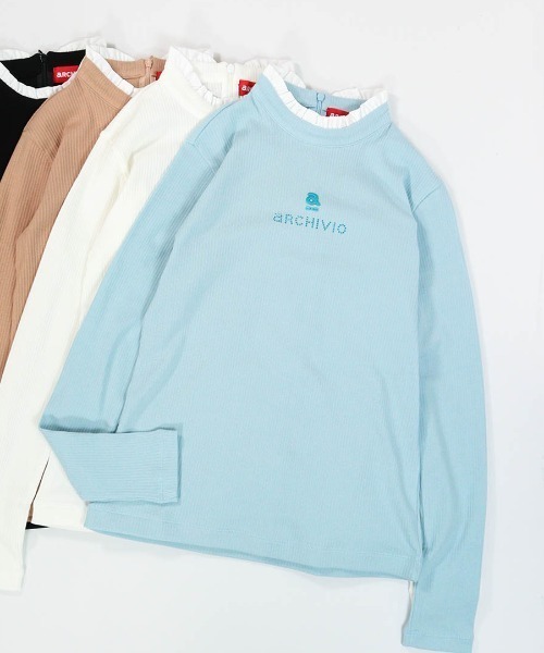 archivio(アルチビオ)の「<LADIES>ネックフリルリブプルオーバー(その他トップス・レディース・ライトブルー/ブラック/ベージュ/ホワイト・S/M/L)」の1枚目の写真