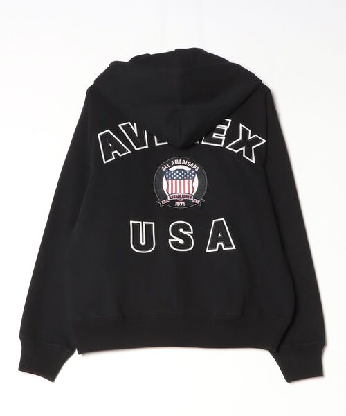 AVIREX（アヴィレックス）の「SIGNATURE VARSITY LOGO ZIP UP PARKA / シグネチャーバーシティー ロゴ ジップアップパーカー / AVIREX / アヴィレックス（パーカー・メンズ・レッド/ブラック/ネイビー/オフホワイト/グレー・X-LARGE/MEDIUM/XX-LARGE/LARGE）」の11枚目の写真