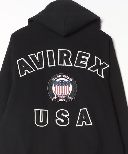 AVIREX（アヴィレックス）の「SIGNATURE VARSITY LOGO ZIP UP PARKA / シグネチャーバーシティー ロゴ ジップアップパーカー / AVIREX / アヴィレックス（パーカー・メンズ・レッド/ブラック/ネイビー/オフホワイト/グレー・X-LARGE/MEDIUM/XX-LARGE/LARGE）」の12枚目の写真