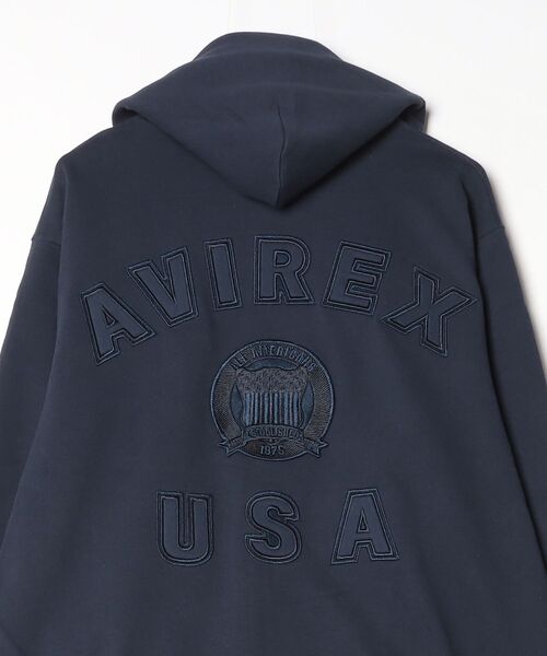 AVIREX（アヴィレックス）の「SIGNATURE VARSITY LOGO ZIP UP PARKA / シグネチャーバーシティー ロゴ ジップアップパーカー / AVIREX / アヴィレックス（パーカー・メンズ・レッド/ブラック/ネイビー/オフホワイト/グレー・X-LARGE/MEDIUM/XX-LARGE/LARGE）」の13枚目の写真