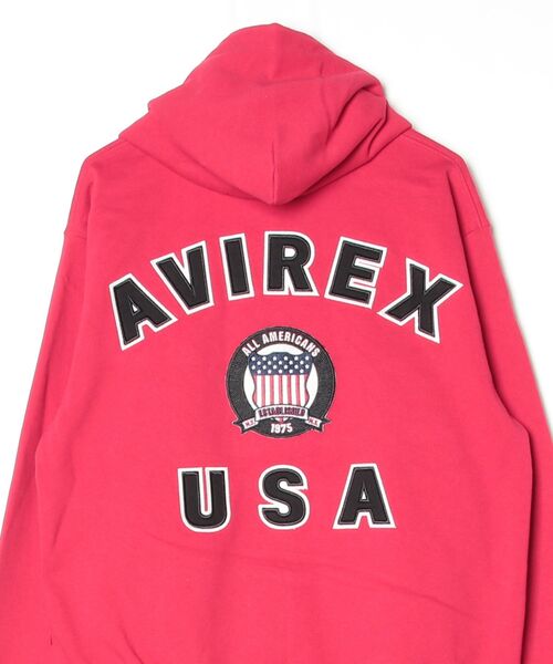 AVIREX（アヴィレックス）の「SIGNATURE VARSITY LOGO ZIP UP PARKA / シグネチャーバーシティー ロゴ ジップアップパーカー / AVIREX / アヴィレックス（パーカー・メンズ・レッド/ブラック/ネイビー/オフホワイト/グレー・X-LARGE/MEDIUM/XX-LARGE/LARGE）」の15枚目の写真