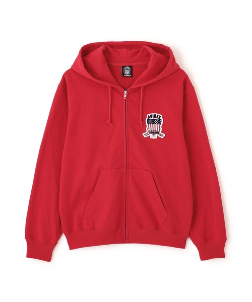 AVIREX（アヴィレックス）の「SIGNATURE VARSITY LOGO ZIP UP PARKA / シグネチャーバーシティー ロゴ ジップアップパーカー / AVIREX / アヴィレックス（パーカー・メンズ・レッド/ブラック/ネイビー/オフホワイト/グレー・X-LARGE/MEDIUM/XX-LARGE/LARGE）」の8枚目の写真