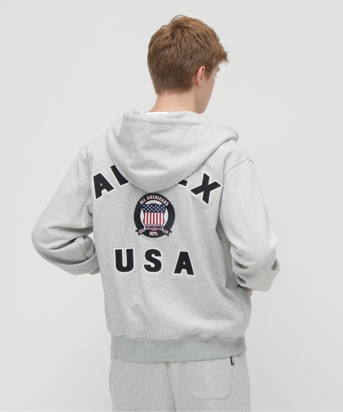 AVIREX（アヴィレックス）の「SIGNATURE VARSITY LOGO ZIP UP PARKA / シグネチャーバーシティー ロゴ ジップアップパーカー / AVIREX / アヴィレックス（パーカー・メンズ・レッド/ブラック/ネイビー/オフホワイト/グレー・X-LARGE/MEDIUM/XX-LARGE/LARGE）」の18枚目の写真