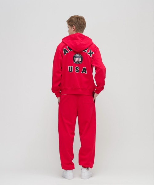 AVIREX（アヴィレックス）の「SIGNATURE VARSITY LOGO ZIP UP PARKA / シグネチャーバーシティー ロゴ ジップアップパーカー / AVIREX / アヴィレックス（パーカー・メンズ・レッド/ブラック/ネイビー/オフホワイト/グレー・X-LARGE/MEDIUM/XX-LARGE/LARGE）」の6枚目の写真