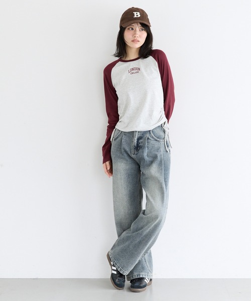 coca(coca)(コカ)の「ユース デニムタックパンツ(デニムパンツ・レディース・ライトブルー/ダークブルー・L/M/S)」の3枚目の写真