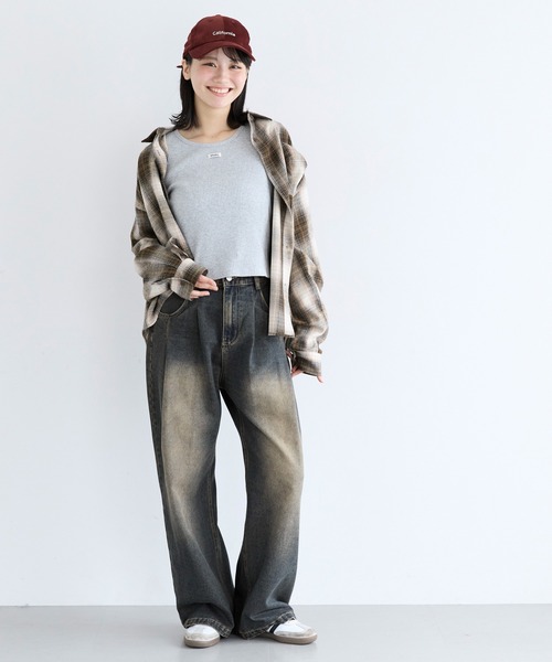 coca(coca)(コカ)の「ユース デニムタックパンツ(デニムパンツ・レディース・ライトブルー/ダークブルー・L/M/S)」の8枚目の写真