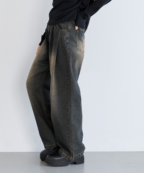 coca(coca)(コカ)の「ユース デニムタックパンツ(デニムパンツ・レディース・ライトブルー/ダークブルー・L/M/S)」の10枚目の写真