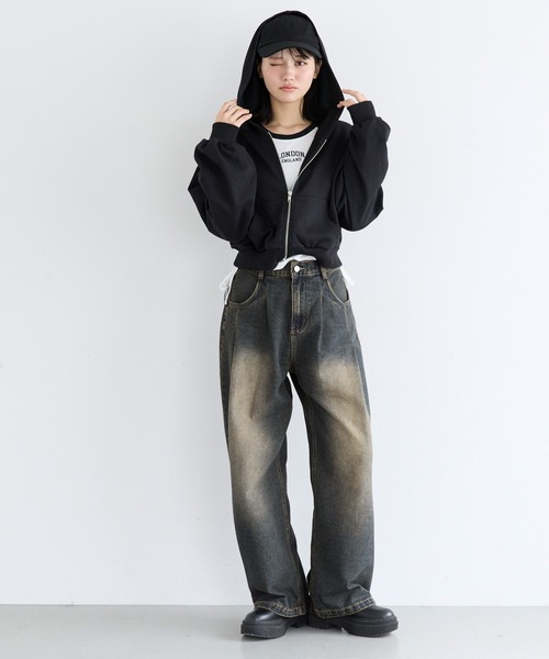coca(coca)(コカ)の「ユース デニムタックパンツ(デニムパンツ・レディース・ライトブルー/ダークブルー・L/M/S)」の11枚目の写真
