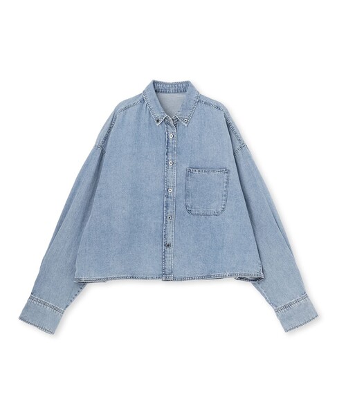 UNFILO（アンフィーロ）の「UNFILO DENIM クロップドシャツ（シャツ/ブラウス・レディース・グレー系3/スカイブルー系・X-LARGE）」の2枚目の写真
