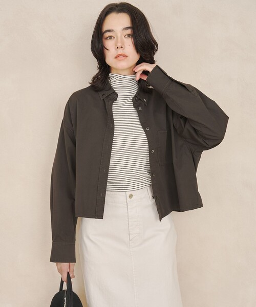 UNFILO（アンフィーロ）の「UNFILO DENIM クロップドシャツ（シャツ/ブラウス・レディース・グレー系3/スカイブルー系・X-LARGE）」の3枚目の写真