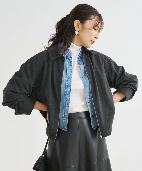 UNFILO（アンフィーロ）の「UNFILO DENIM クロップドシャツ（シャツ/ブラウス・レディース・グレー系3/スカイブルー系・X-LARGE）」の6枚目の写真