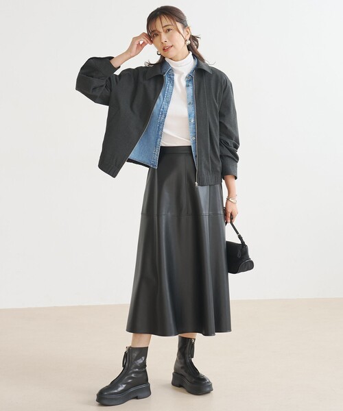UNFILO（アンフィーロ）の「UNFILO DENIM クロップドシャツ（シャツ/ブラウス・レディース・グレー系3/スカイブルー系・X-LARGE）」の7枚目の写真