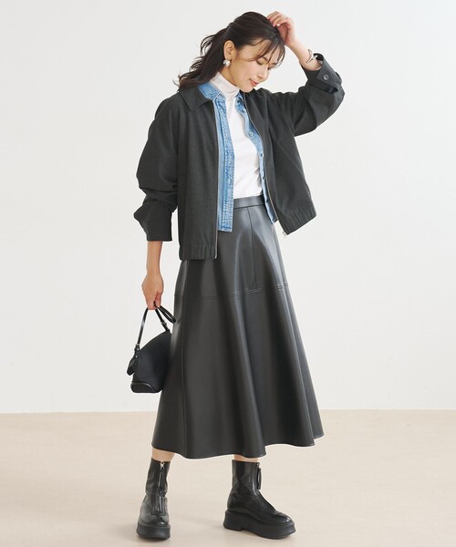 UNFILO（アンフィーロ）の「UNFILO DENIM クロップドシャツ（シャツ/ブラウス・レディース・グレー系3/スカイブルー系・X-LARGE）」の8枚目の写真