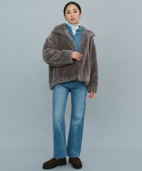 UNFILO（アンフィーロ）の「UNFILO DENIM クロップドシャツ（シャツ/ブラウス・レディース・グレー系3/スカイブルー系・X-LARGE）」の10枚目の写真