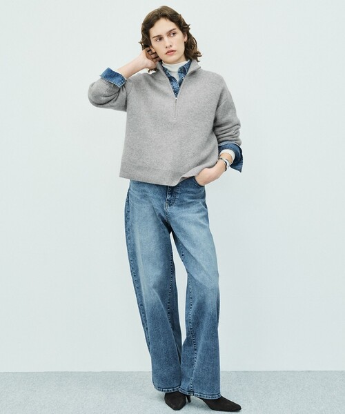 UNFILO（アンフィーロ）の「UNFILO DENIM クロップドシャツ（シャツ/ブラウス・レディース・グレー系3/スカイブルー系・X-LARGE）」の13枚目の写真