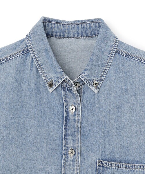UNFILO（アンフィーロ）の「UNFILO DENIM クロップドシャツ（シャツ/ブラウス・レディース・グレー系3/スカイブルー系・X-LARGE）」の16枚目の写真